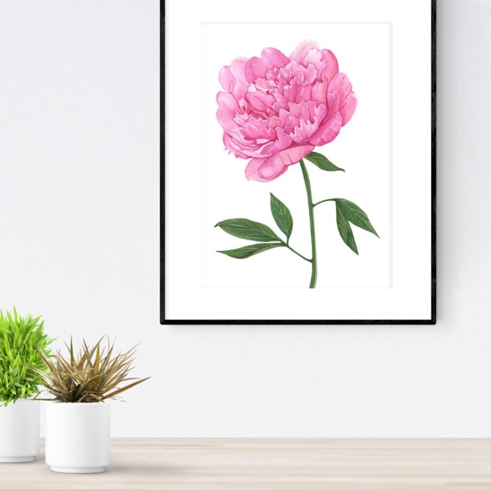 Create a Happy Atmosphere - Pink Peony Art Print